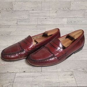 Men's Cole Haan Burgundy Leather Penny Loafers Shoes Size 10 New Soles